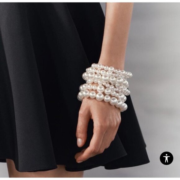 Pearl Necklace Knotted b/w Each Faux Pearl Bead High Quality Opera Lengrh Approx - Picture 9 of 12